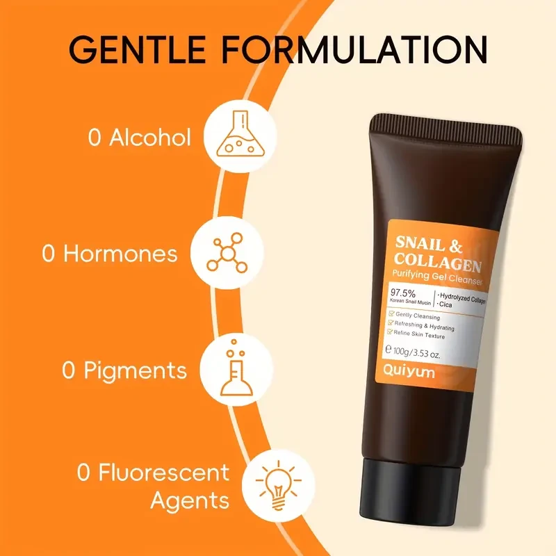 Quiyum Snail & Collagen Gel Cleansser 3.53oz