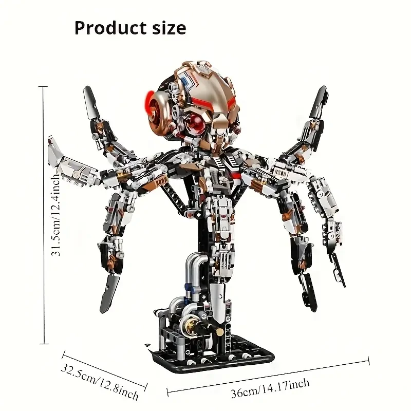 1768pcs Mechanical Octopus MOC Creative Assemble Bricks Educational Plastic Building Block Set