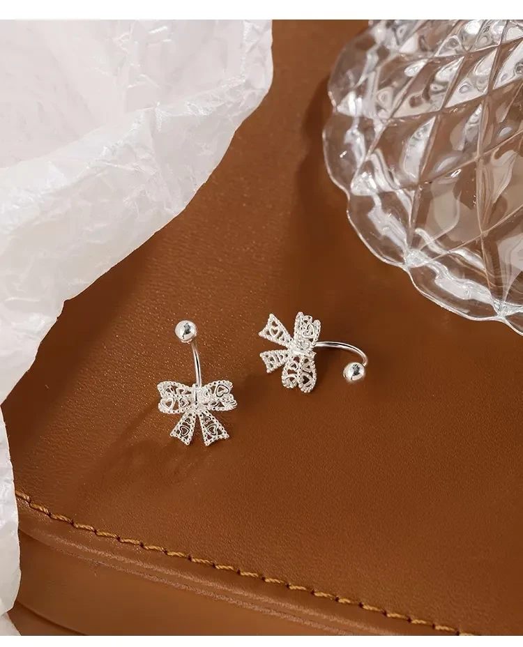 Hollow Bow Hook Unique Temperament Ear Studs