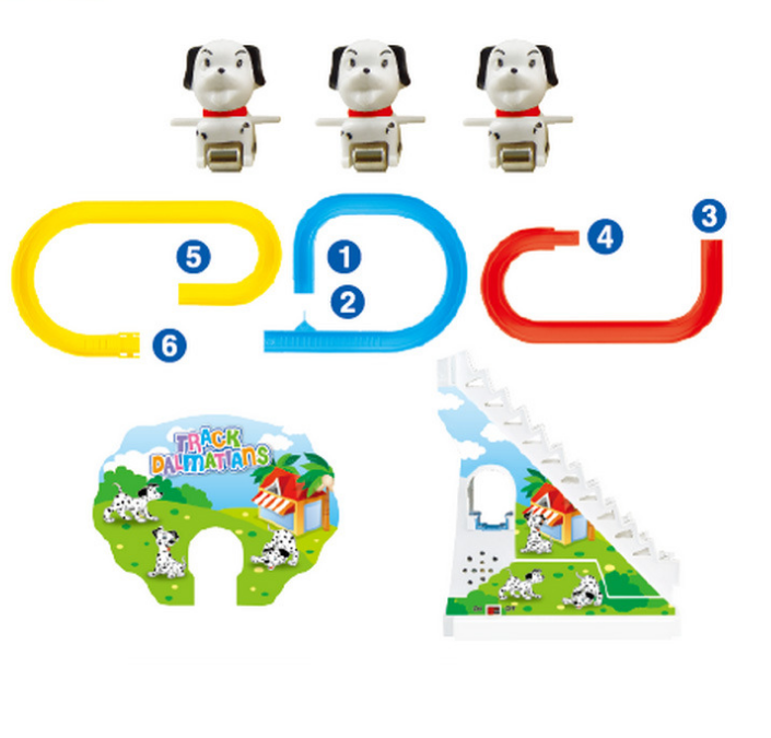 Electric climbing stair track toy