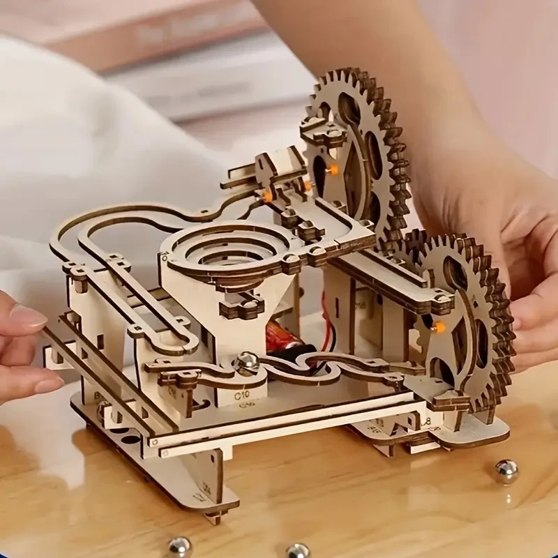 3D Wooden Puzzle Mechanical Track Toy