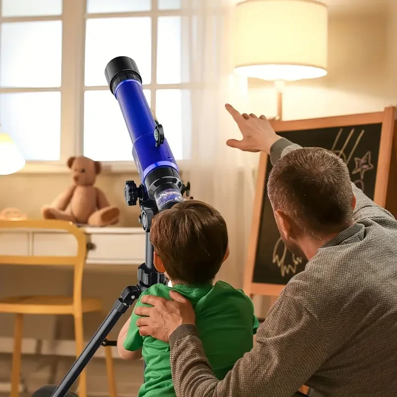 Blue Youngsters's Telescope with Adjustable Handle & Tripod Stand
