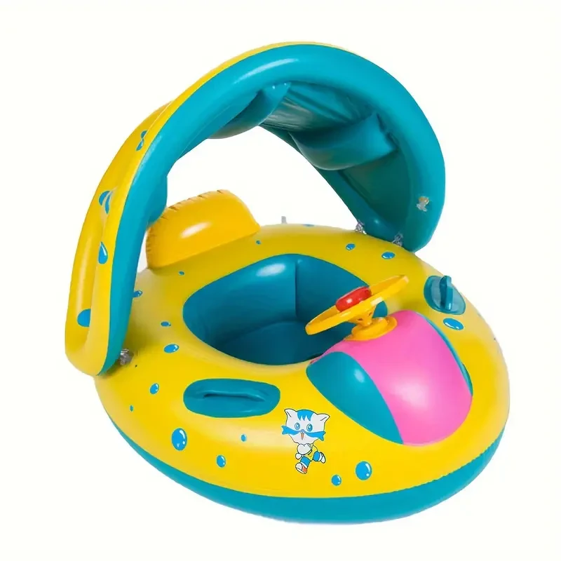 PVC Children's Swimming Ring With Sun Shade