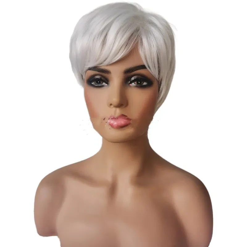 Short White Wig Costume.