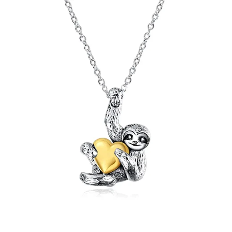 Silver Small Tree Lazy Pendant Necklace