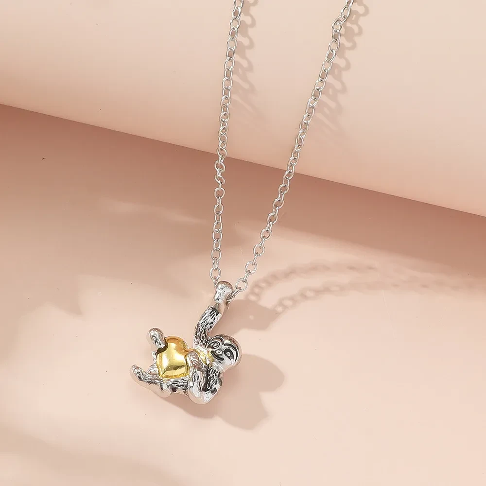 Silver Small Tree Lazy Pendant Necklace