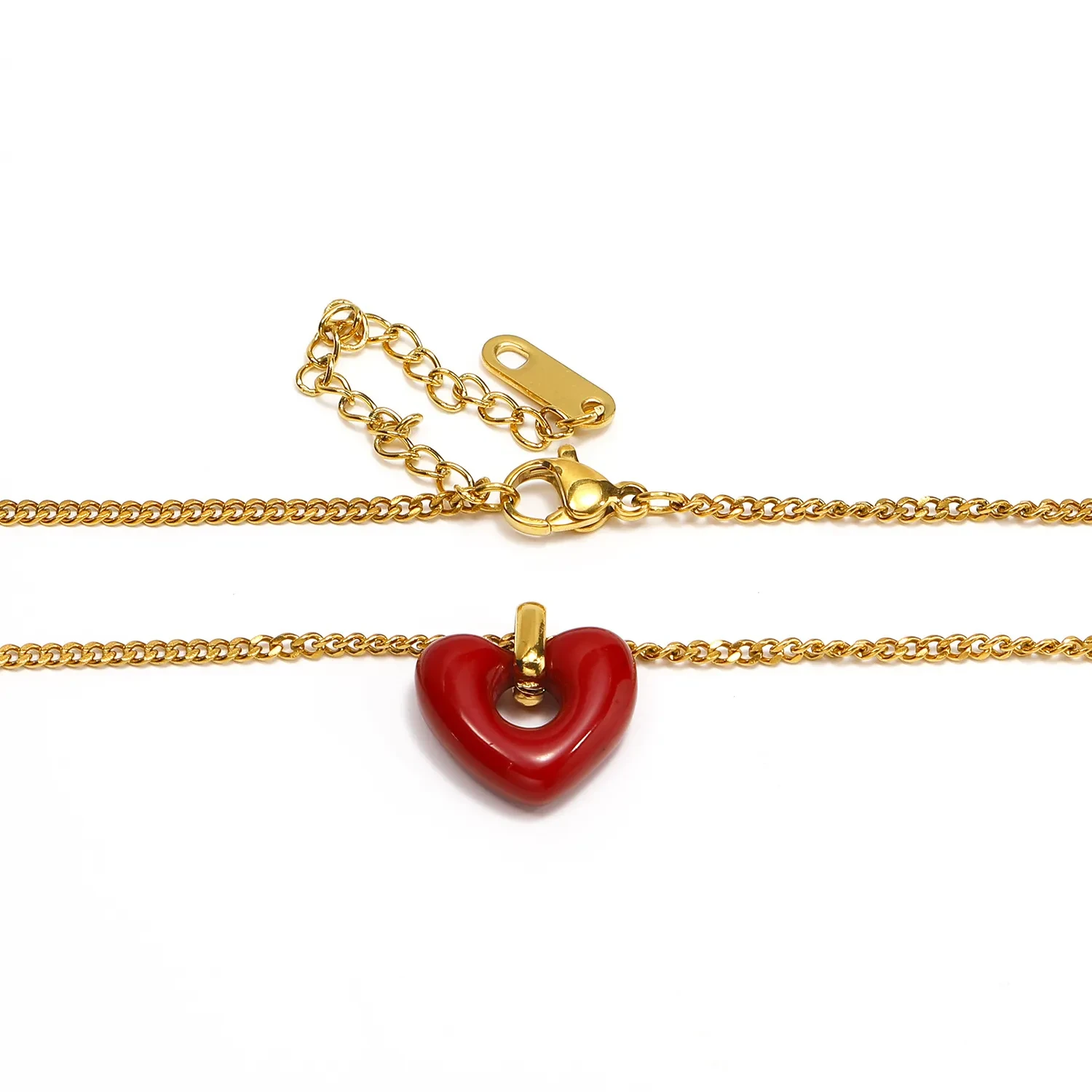 Heart-shaped Red Agate Pendant Women