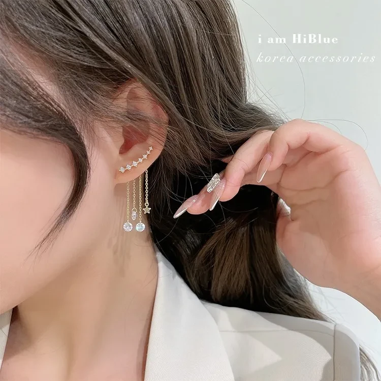Fashion Trend Rhinestone Pendant Stud Earrings