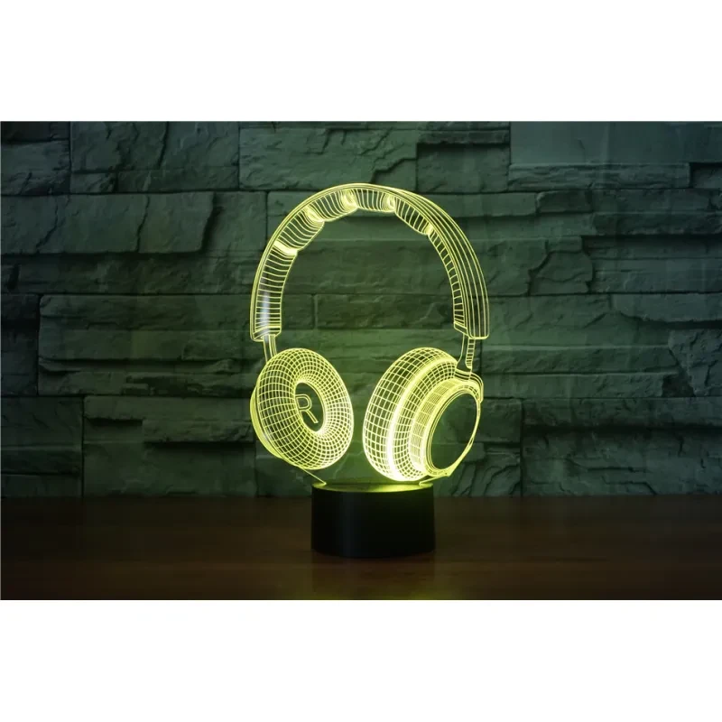 Stereo earphone illusion decorative table lamp