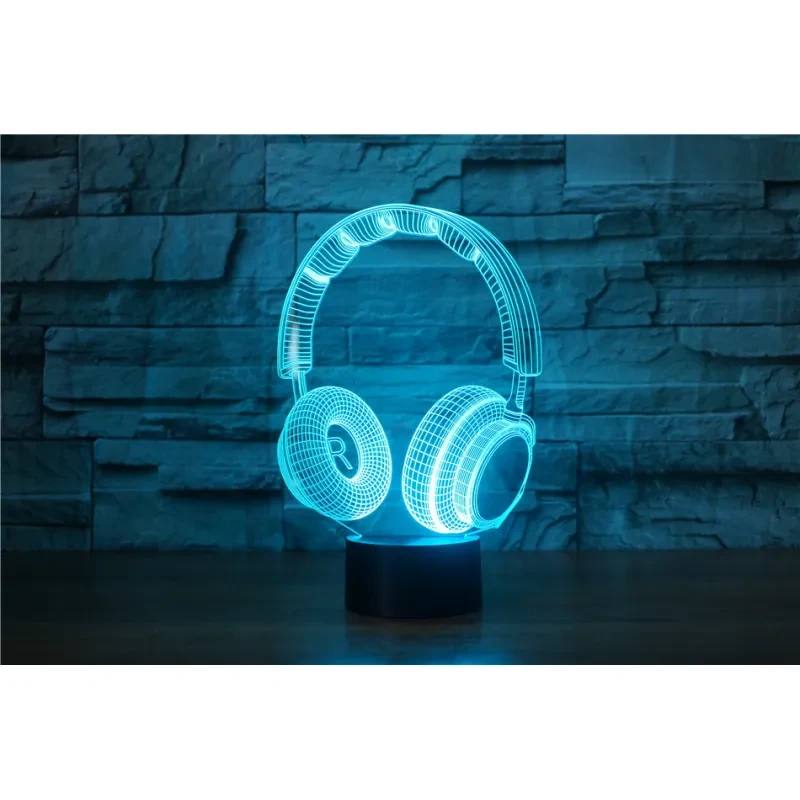 Stereo earphone illusion decorative table lamp