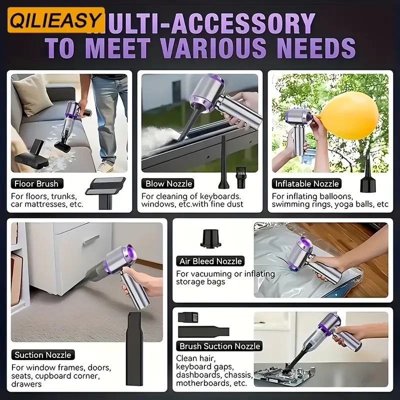 QILIEASY 4-in-1 Cordless Handheld Vacuum Cleaner