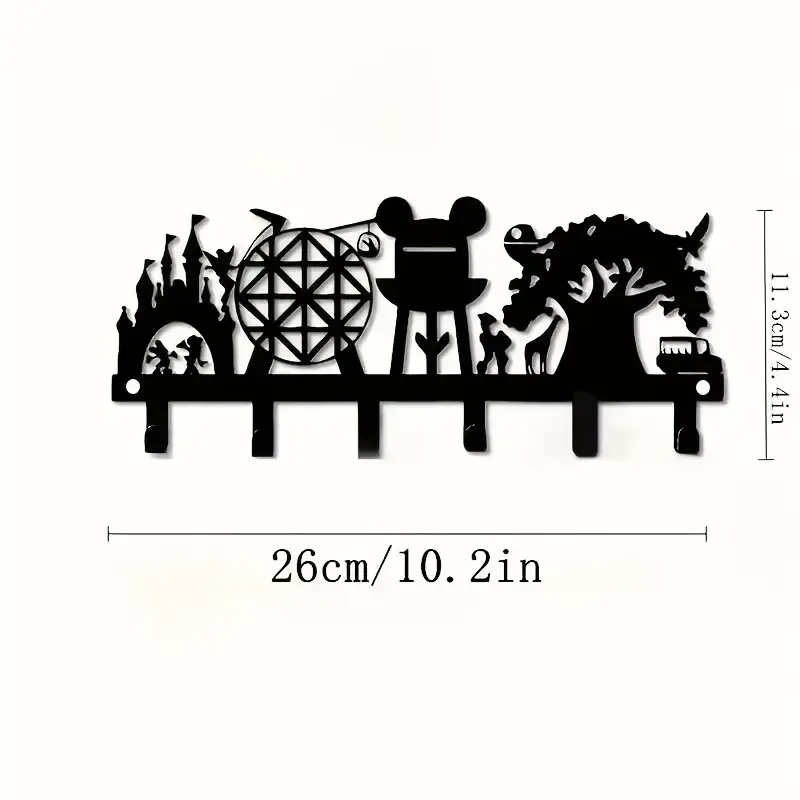 Multifunctional Metal Wall Art with Hooks and Keychains