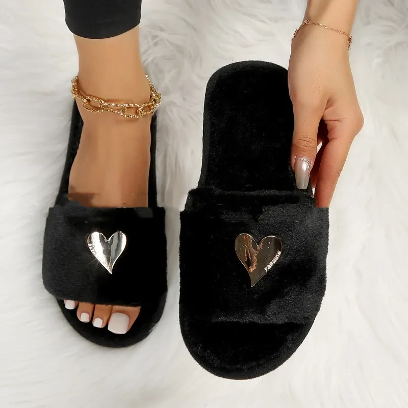 Fluffy Slipper Home Fur Furry Slippers Women