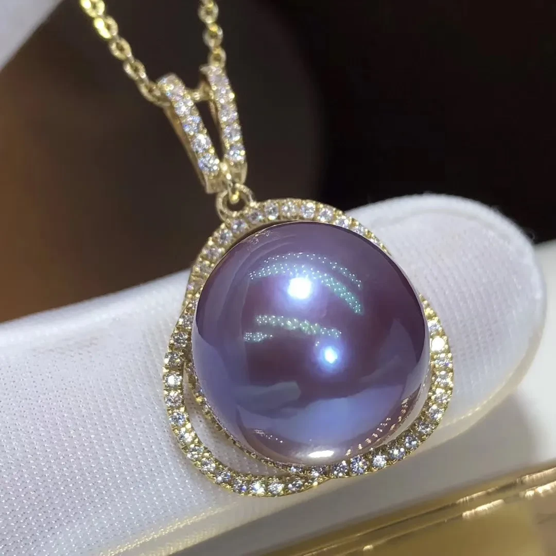 Women's New Purple Pearl Pendant Necklace
