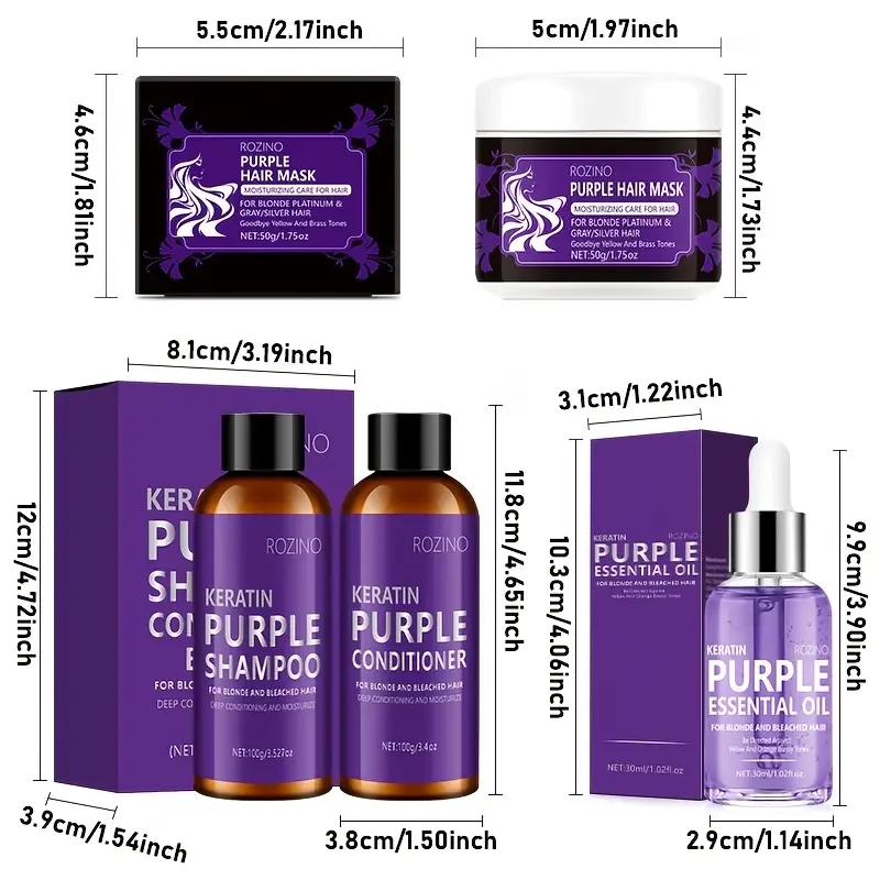 ROZINO Keratin Purple Hair Care Set