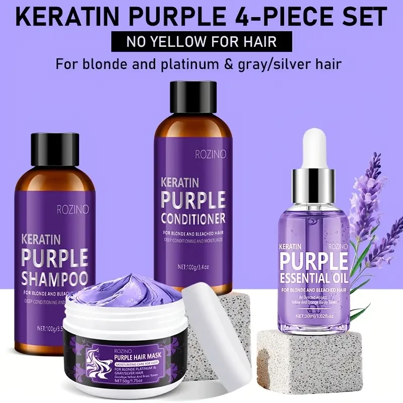 ROZINO Keratin Purple Hair Care Set