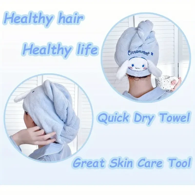 1pc Sanrio Cinnamoroll Microfiber Hair Towel Wrap
