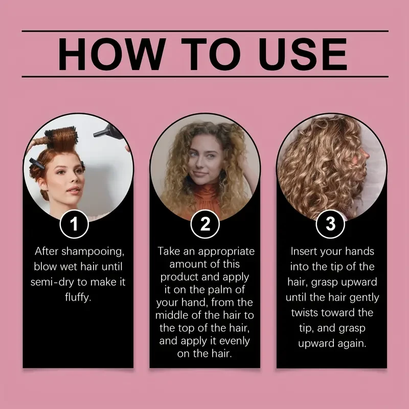 2pcs Curly Hair Styling Cream Combination Set