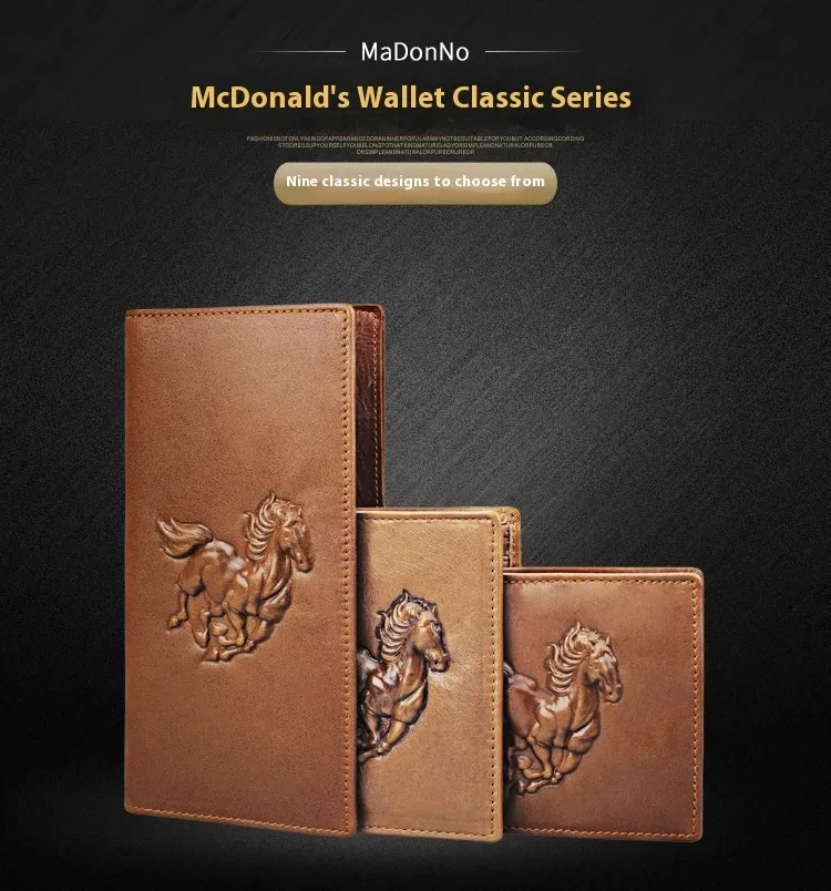 Personalized Retro Handmade Embossed Leather Wallet For Man