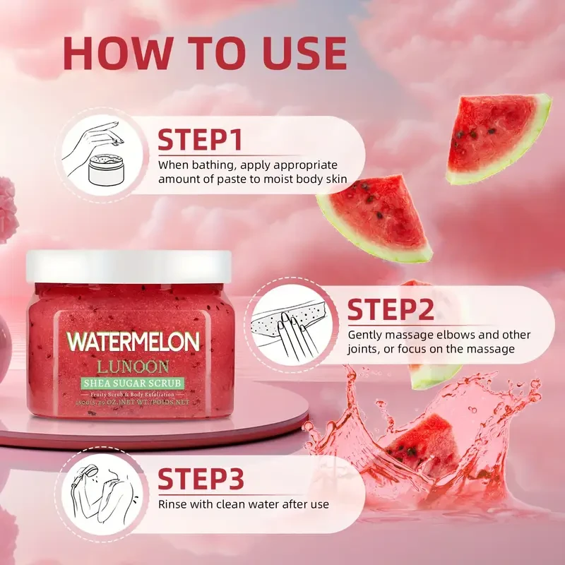 1pc Watermelon LUNOON Shea Sugar Scrub