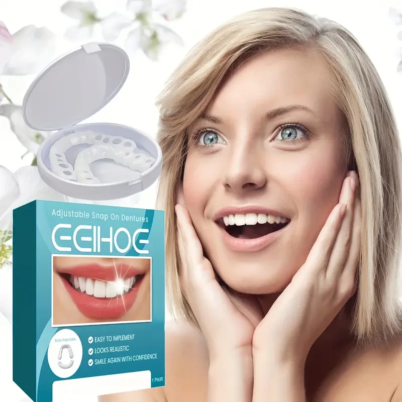 2 Sets Of EELHOE Adjustable Quick-button Dentures