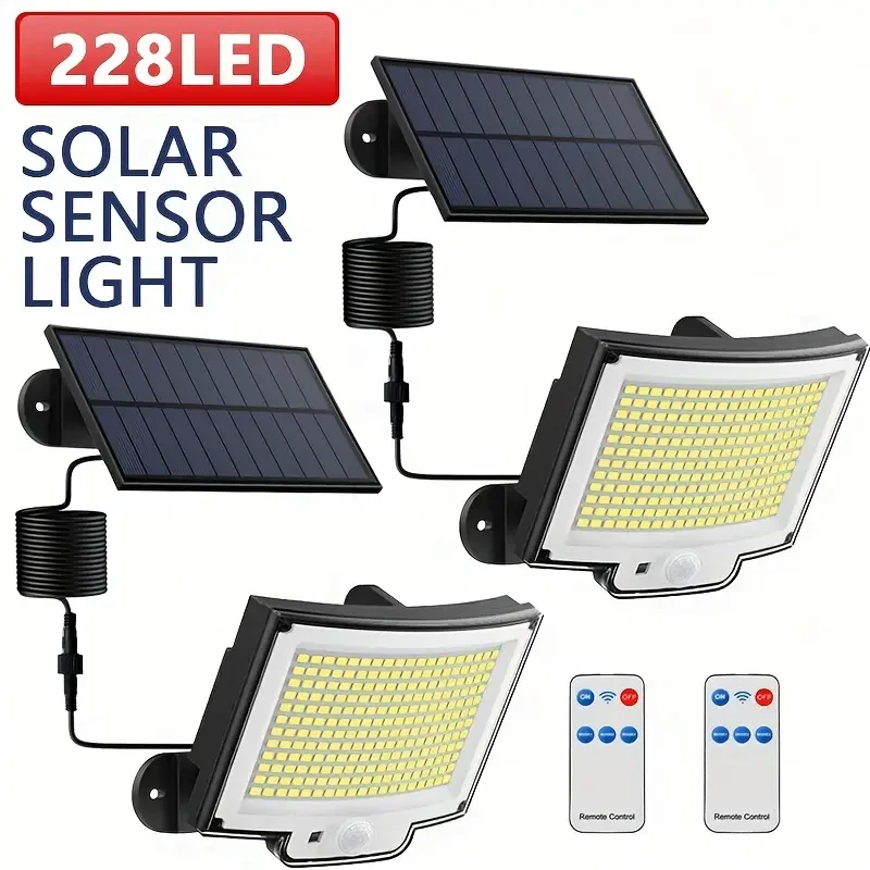 228 LED Super Bright Motion Sensor Solar Power Garden Wall Light