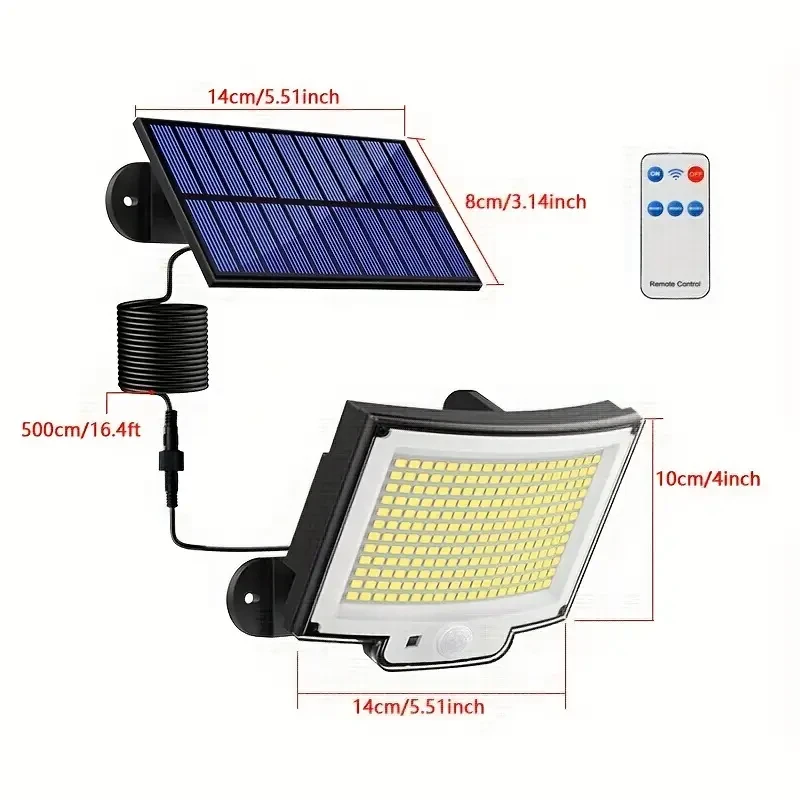 228 LED Super Bright Motion Sensor Solar Power Garden Wall Light