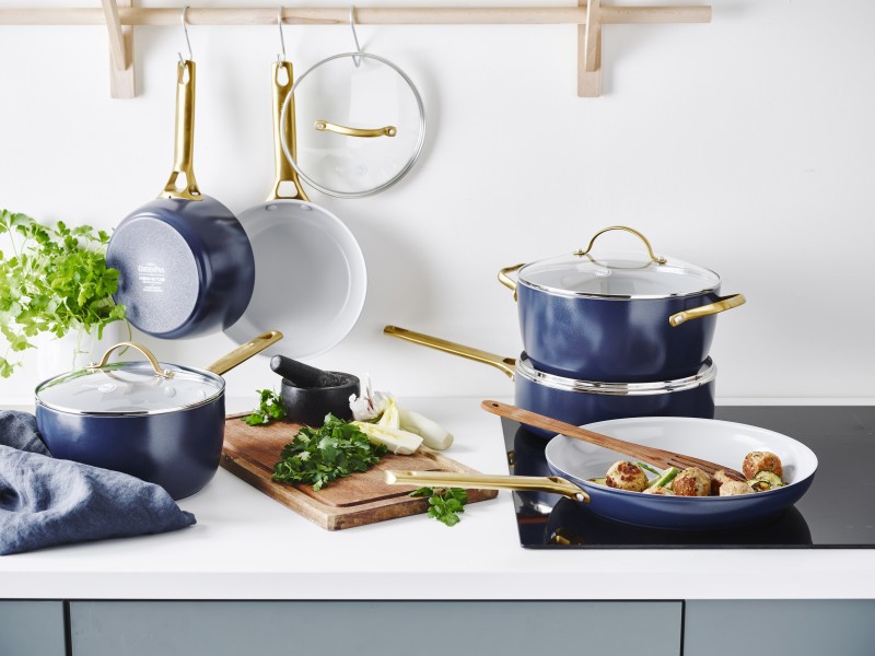 Padova Navy Blue Covered Saucepan 18cm/2L - GreenPan