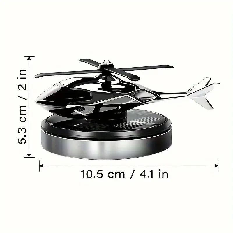 Solar-Powered Helicopter Car Air Freshener - High-Quality Metal Auto Diffuser