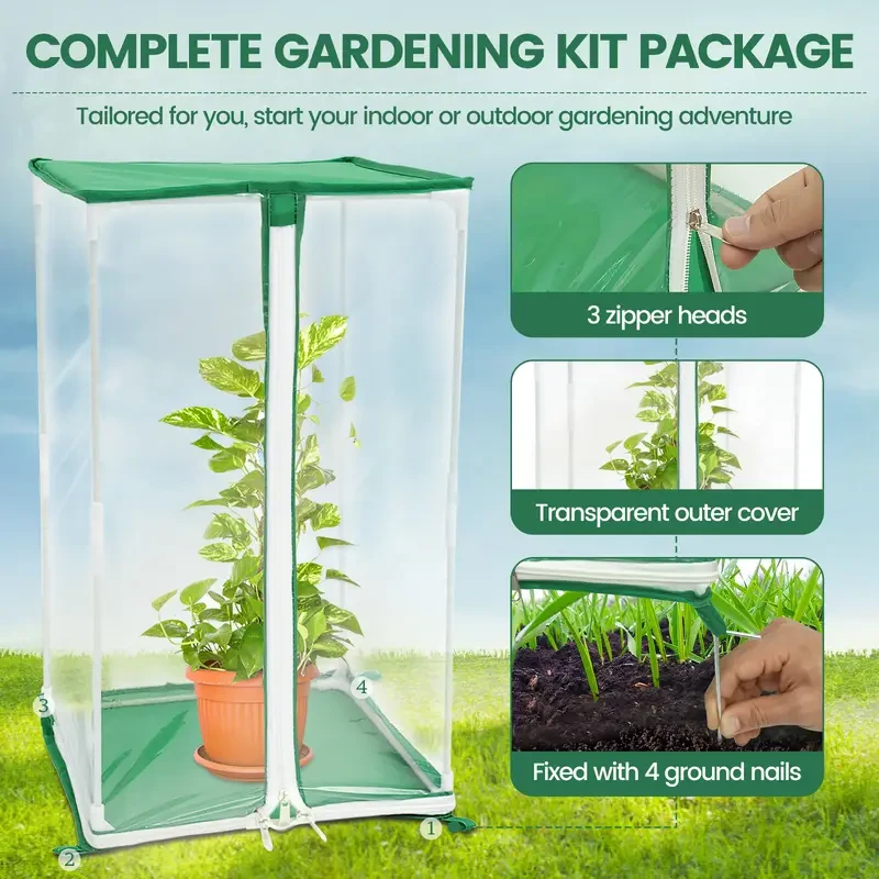 Portable Mini Greenhouse - Clear PVC Square Design
