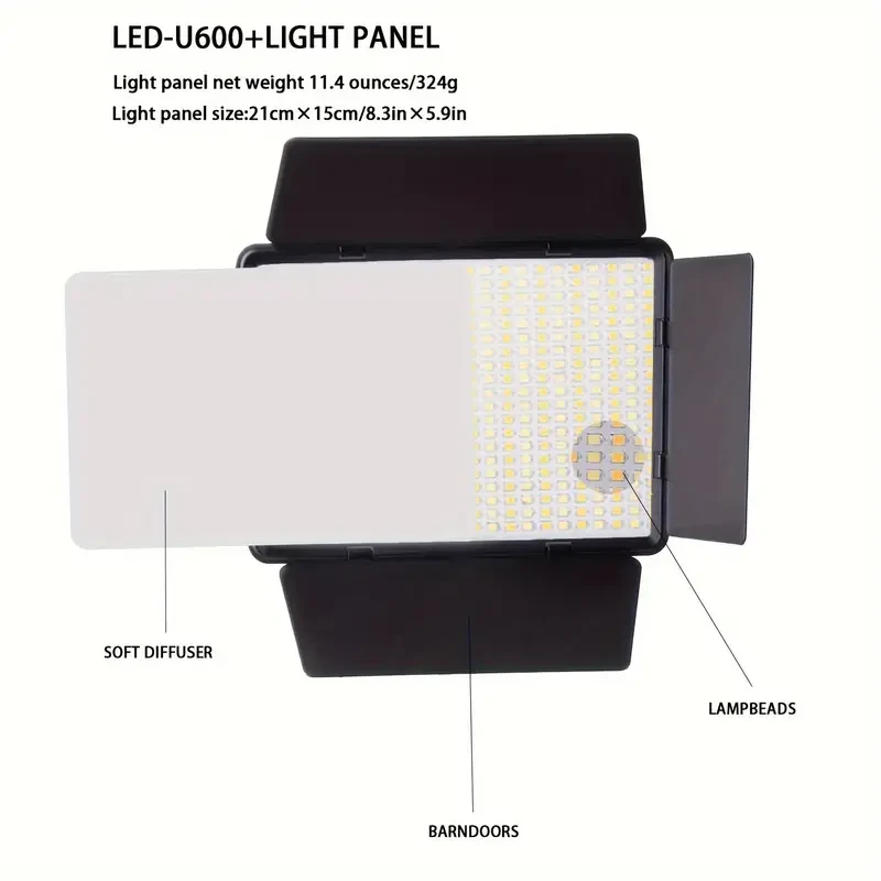 ZOMEI 10-Inch Square LED Fill Light with Adjustable Tripod