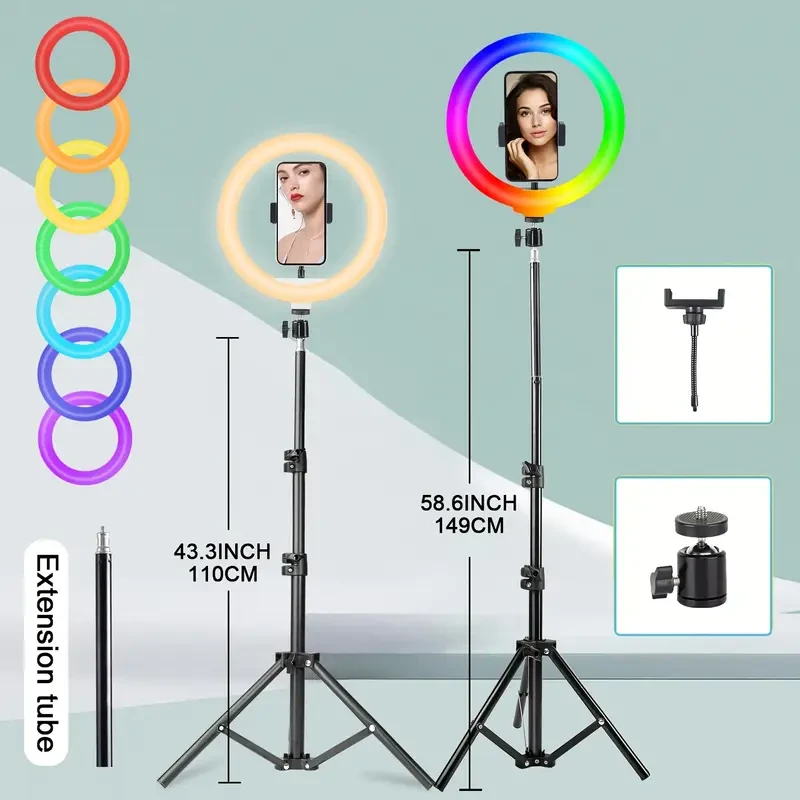 ZOMEI 25.4 cm RGB Selfie Ring Light, 38 Modes