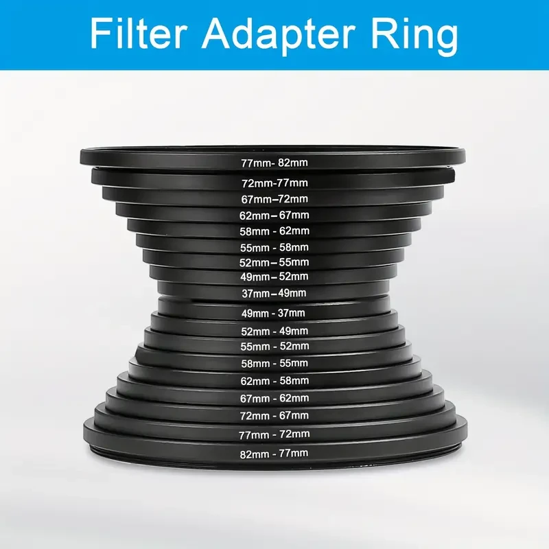 18pcs Lens Filter Adapter Ring Kit