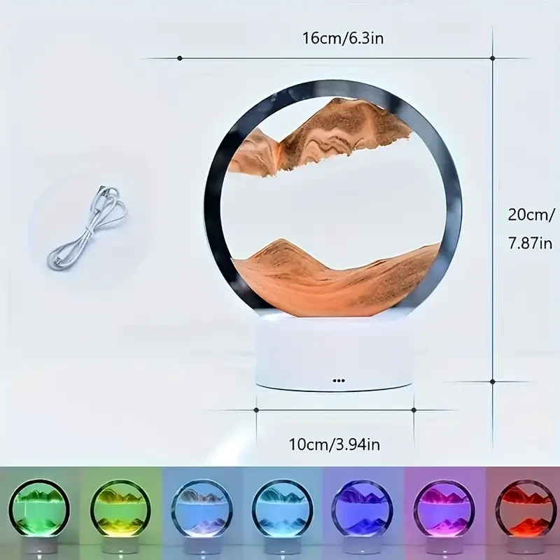 1pc LAQIUIUE 3D Dynamic Sand Art Lamp