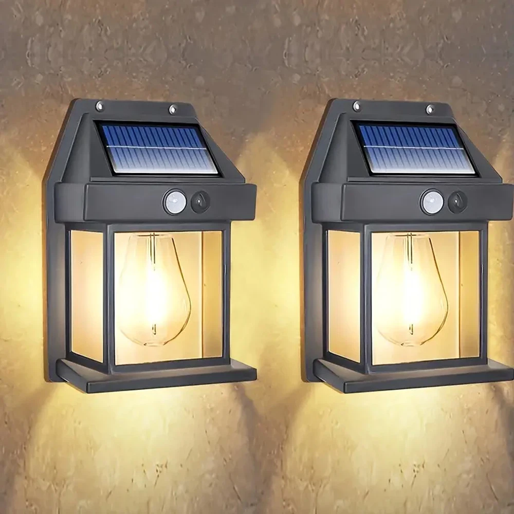 2pcs Solar LED Lantern Wall Lights