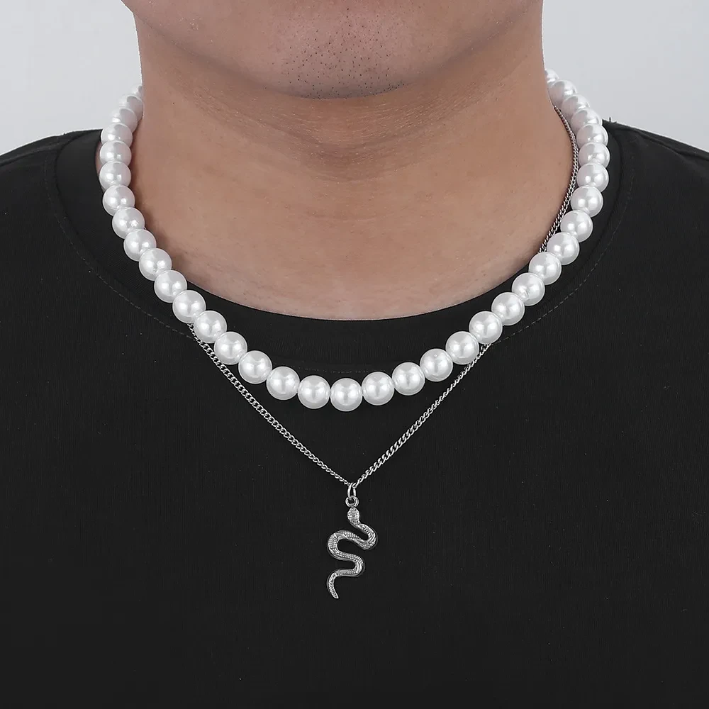 Double-layer Pearl Sweater Chain For Men And Women