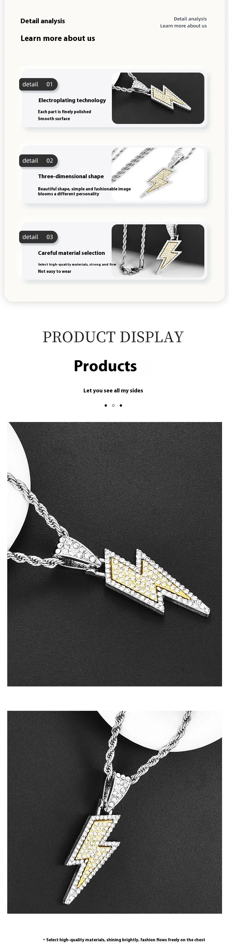 Hip Hop Accessories Double Layer Lightning Necklace
