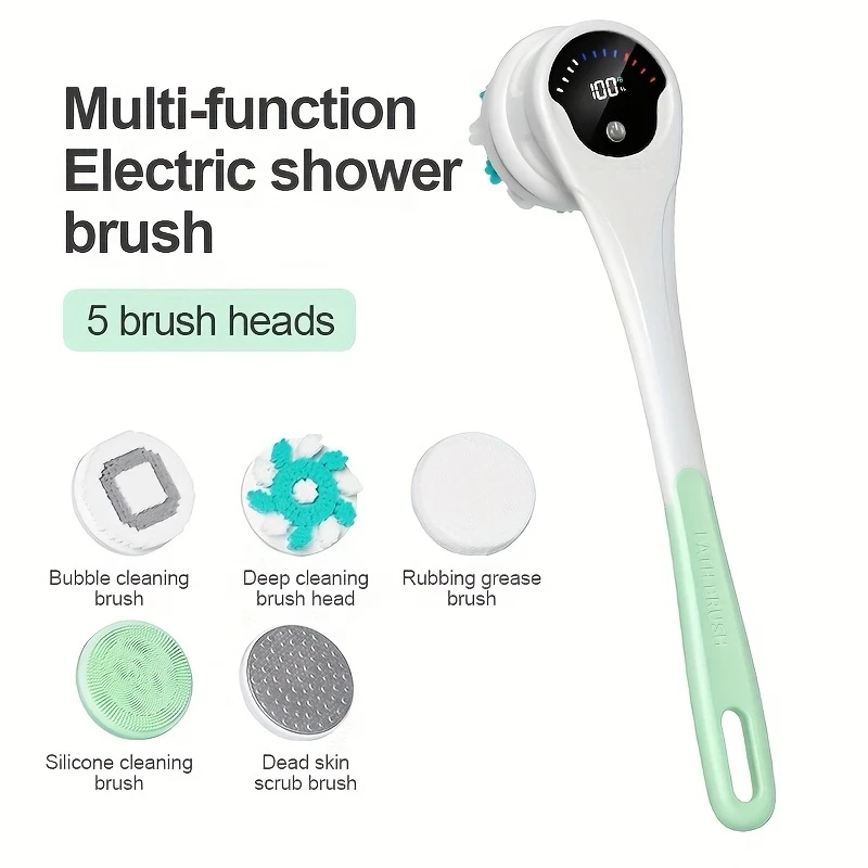 5-in-1 Electric Back Scrubber with 360 Scrubbing Brush