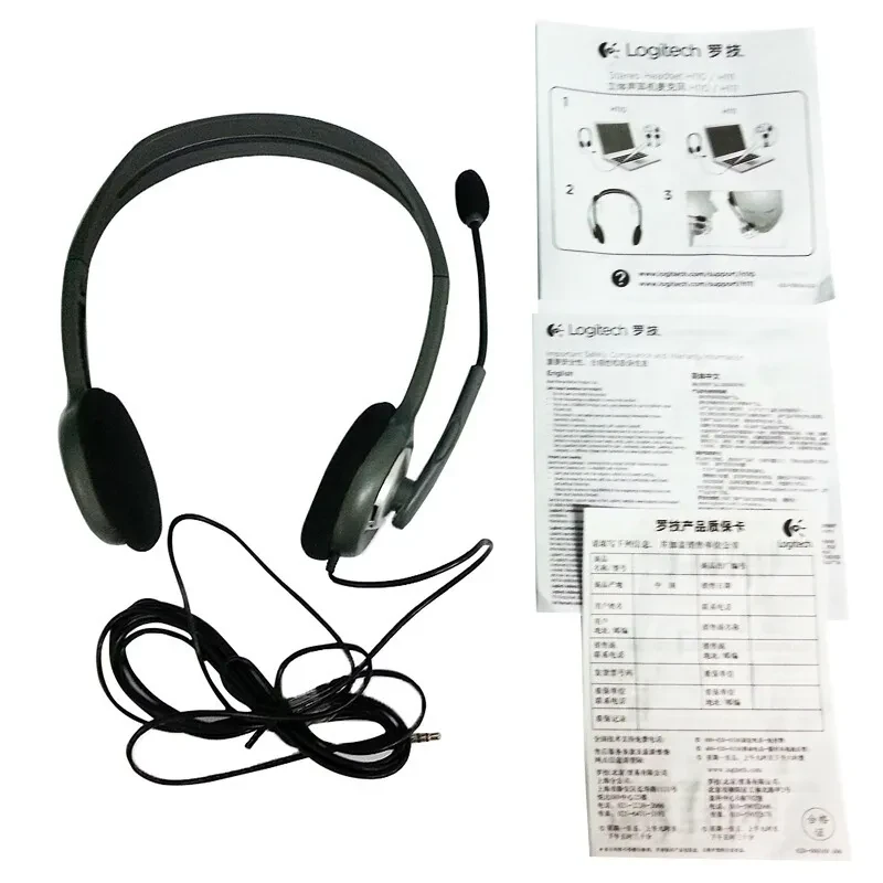 LogitechLogitech H110H111 Stereo Wired Headset Single Double 35 Headset Computer Tablet Headset