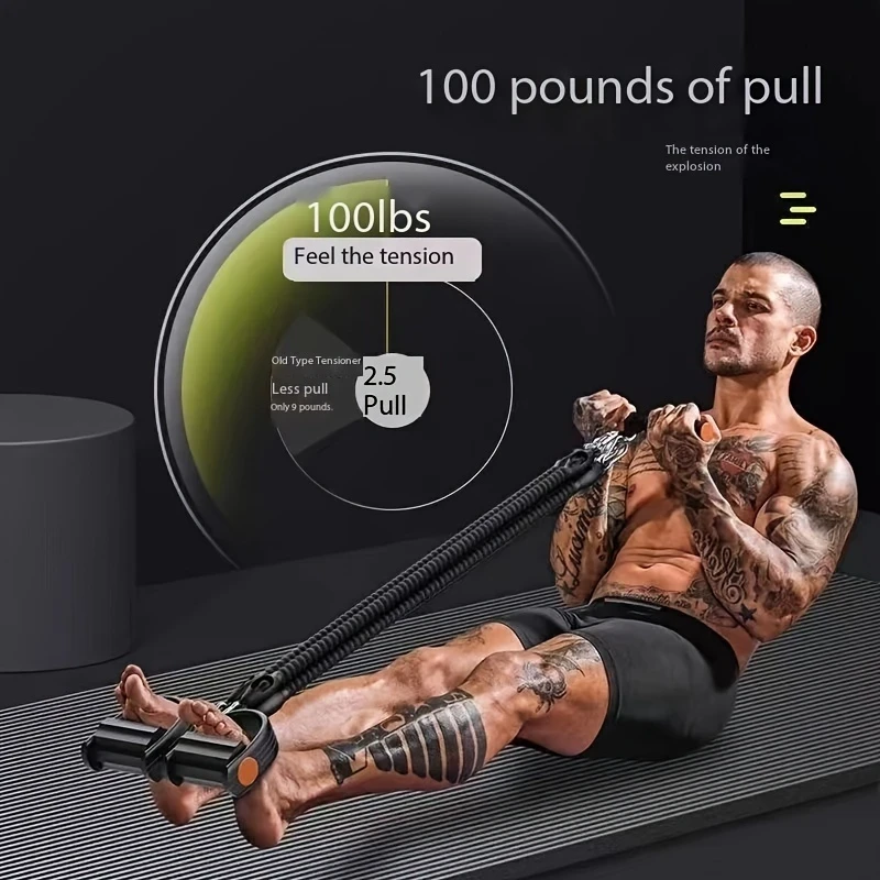 Adjustable Resistance Tension Rope with Pedal & Handle