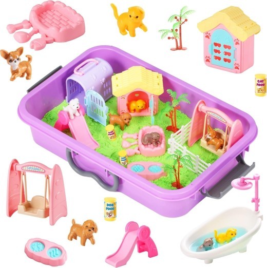 Cute Pet Garden Theme Sensory Children's Sand Table Game Basin