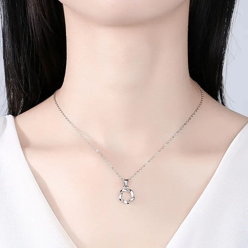 S925 Sterling Silver Mobius Ring Pendant