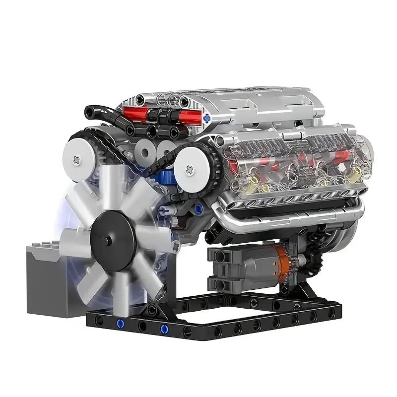 Mold King V-8 Engine Construction Blocks V8 Motor Model Toy V8 Engine Building Set Creative STEM Toy Engine Kit Ideal for Adults