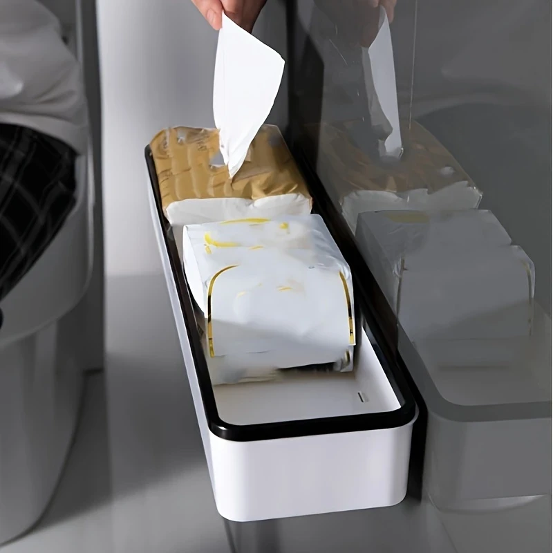 LDQ Sleek White Wall-Mounted Toilet Caddy