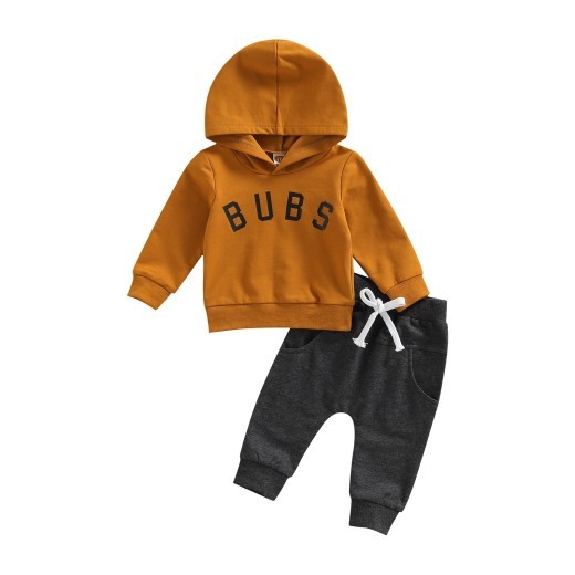 Boys' Letter Printed Hoodie Trousers Suit