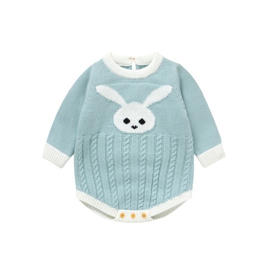 Infant Bunny Jacquard Triangle Rompers Romper