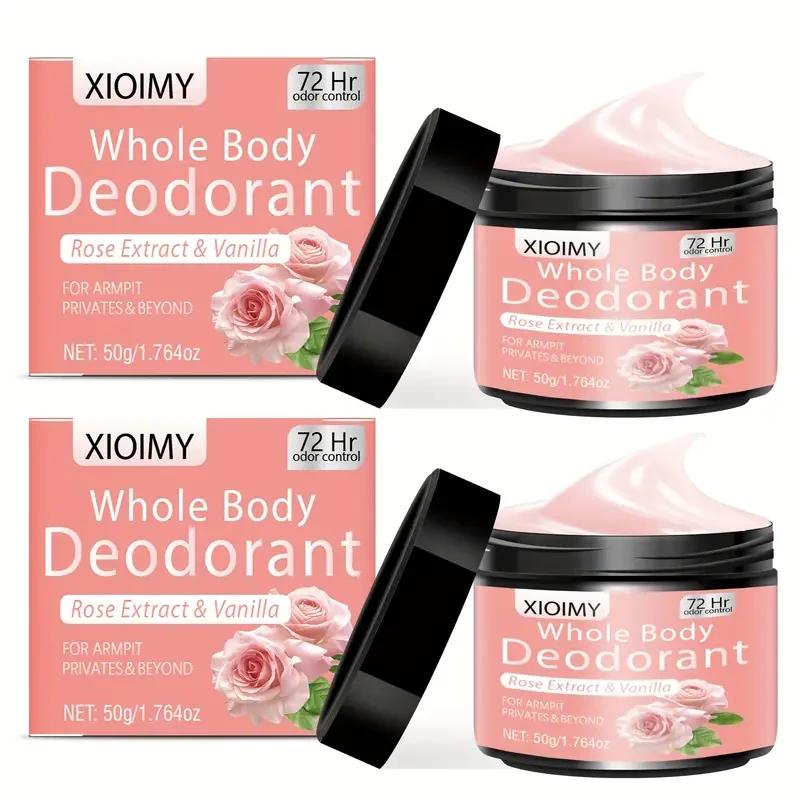 XIOIMY Rose Scented Deodorant Cream, 2pcs