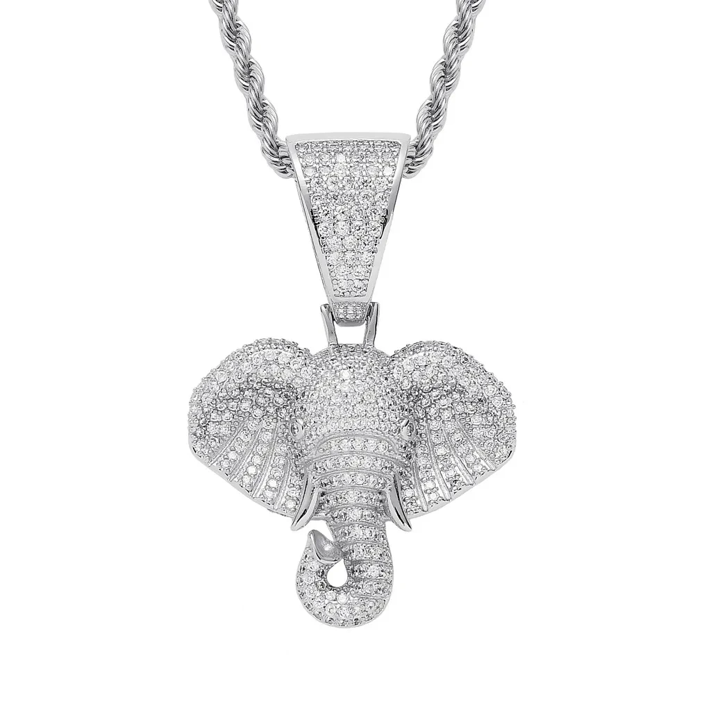 Vintage Elephant Head Shape Pendant Necklace