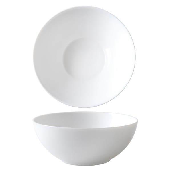 White Coupe Glass Noodle Bowl 18cm - Wiltshire