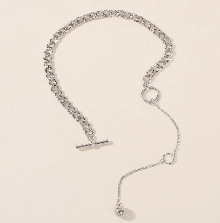 Gold long pendant necklace